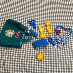 Kids Fisher-Price Doctor Playset with Bag - Blue and Yellow